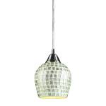 Fusion 5'' Wide 1-Light Pendant - Satin Nickel with Silver Mosaic