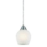 Fusion 5'' Wide 1-Light Pendant - Satin Nickel with White Mosaic