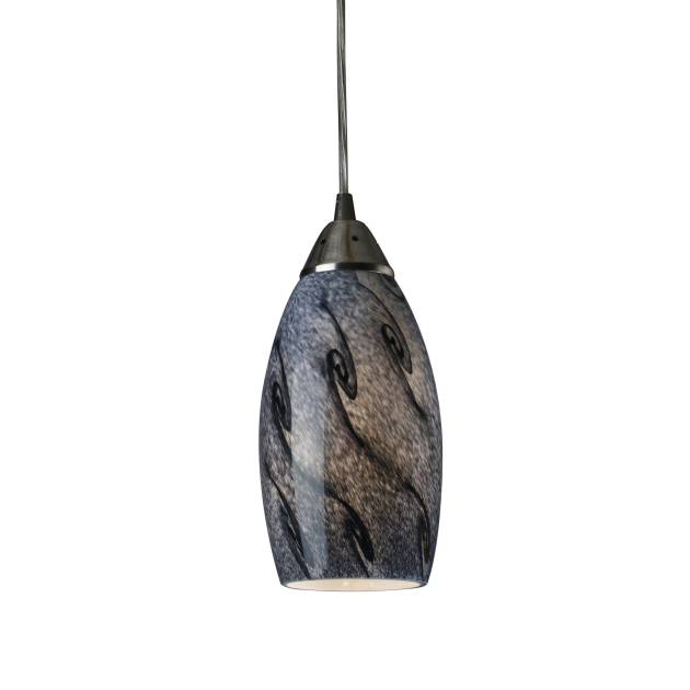 Galaxy 5'' Wide 1-Light Pendant - Satin Nickel with Smokey Gray Glass