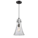 Hand Formed Glass 8'' Wide 1-Light Mini Pendant - Oil Rubbed Bronze