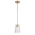 Lightweave 5.5'' Wide 1-Light Mini Pendant - Satin Brass