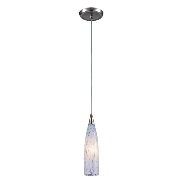 Lungo 3'' Wide 1-Light Pendant - Satin Nickel with Snow White Glass