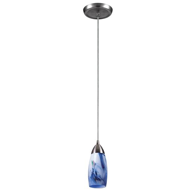 Milan 3'' Wide 1-Light Pendant - Satin Nickel with Mountain Glass