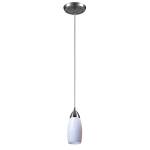 Milan 3'' Wide 1-Light Pendant - Satin Nickel with Simple White Glass