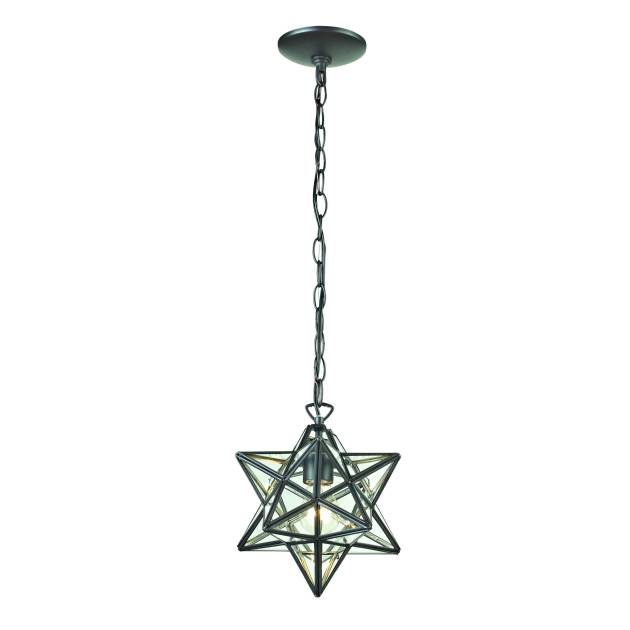 Moravian Star 12'' Wide 1-Light Mini Pendant - Oil Rubbed Bronze