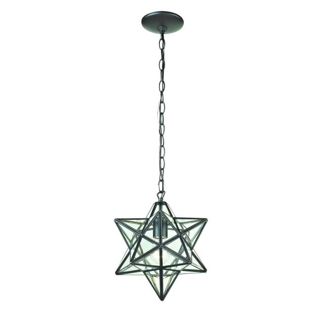 Moravian Star 9'' Wide 1-Light Mini Pendant - Oil Rubbed Bronze
