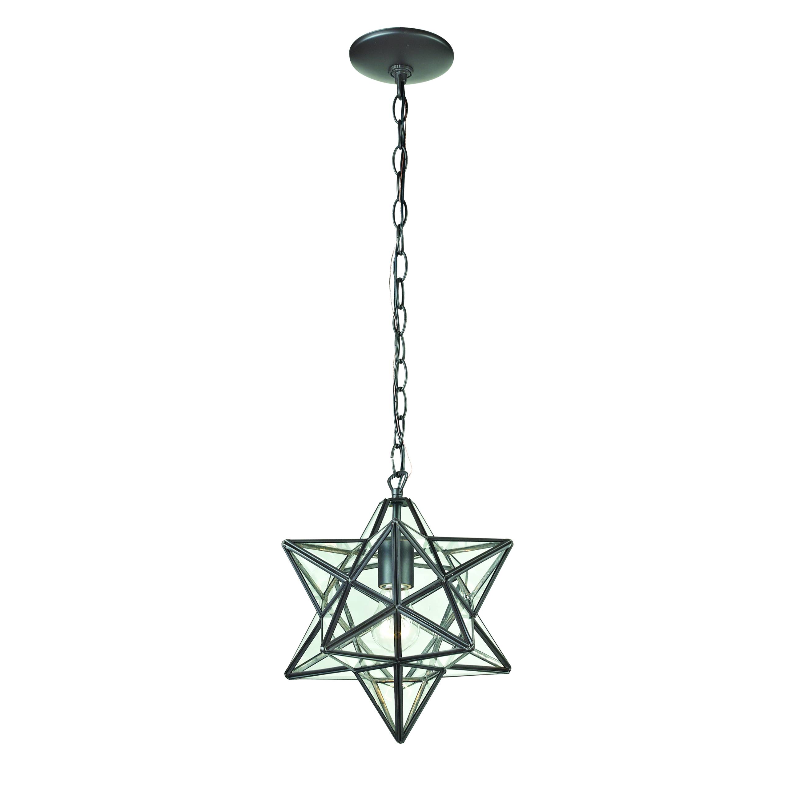 Moravian Star 9'' Wide 1-Light Mini Pendant - Oil Rubbed Bronze