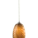 Tidewaters 5'' Wide 1-Light Pendant - Satin Nickel with Amber Glass