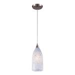 Verona 5'' Wide 1-Light Pendant - Satin Nickel with Snow White Glass