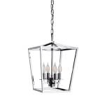 Cage 12'' Wide 4-Light Pendant - Polished Nickel