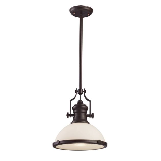 Chadwick 13'' Wide 1-Light Pendant - Oiled Bronze with White