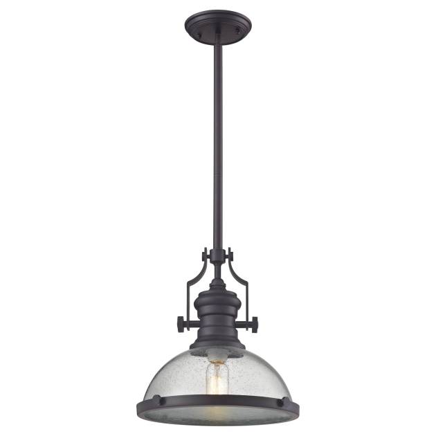 Chadwick 13'' Wide 1-Light Pendant - Oiled Bronze with Off White