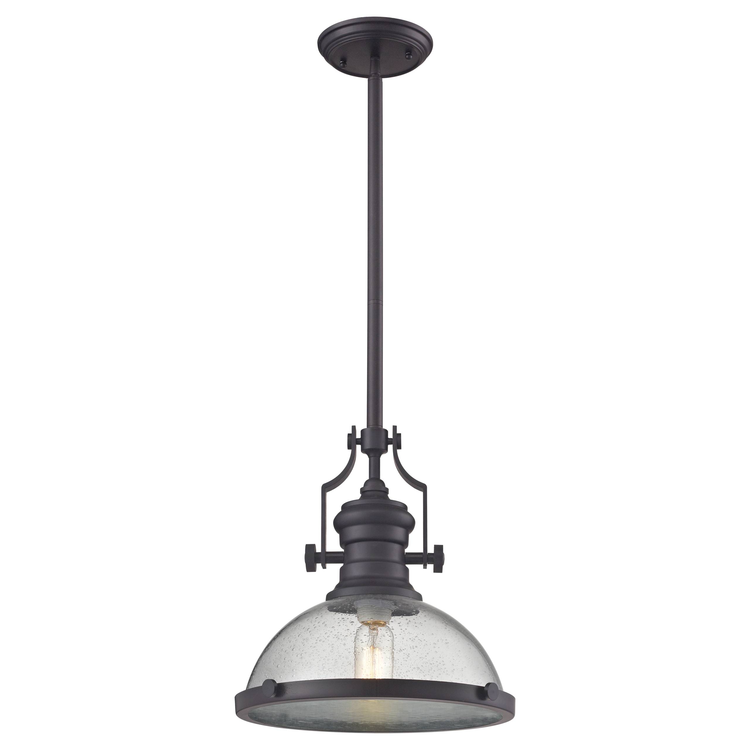 Chadwick 13'' Wide 1-Light Pendant - Oiled Bronze with Off White