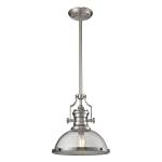 Chadwick 13'' Wide 1-Light Pendant - Satin Nickel with Clear