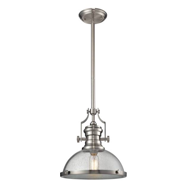 Chadwick 13'' Wide 1-Light Pendant - Satin Nickel with Clear