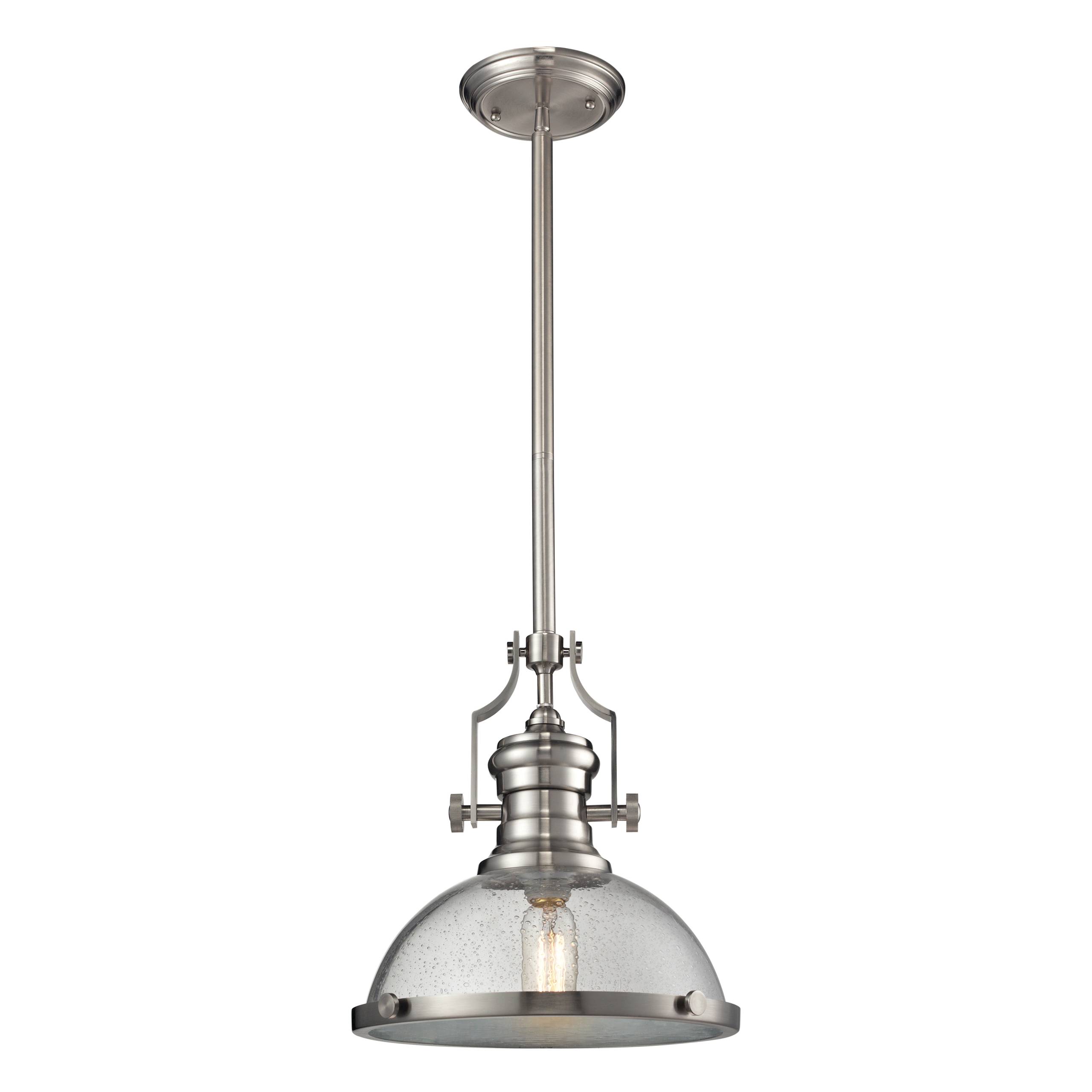 Chadwick 13'' Wide 1-Light Pendant - Satin Nickel with Clear