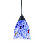 Classico 5'' Wide 1-Light Pendant - Dark Rust with Starburst Blue Glass
