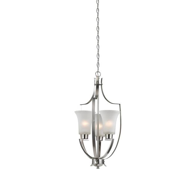 Foyer 15'' Wide 3-Light Pendant - Brushed Nickel