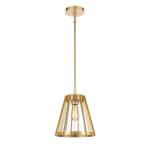 Open Louvers 10'' Wide 1-Light Pendant - Champagne Gold