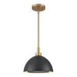 Pelham 10'' Wide 2-Light Pendant - Satin Brass with Matte Black