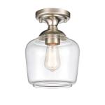 Agnes 8'' Wide 1-Light Semi Flush Mount - Satin Nickel