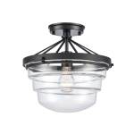 Boyer 12'' Wide 1-Light Semi Flush Mount - Matte Black