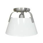 Jepson 9.5'' Wide 1-Light Semi Flush Mount - Matte White with Brushed Nickel