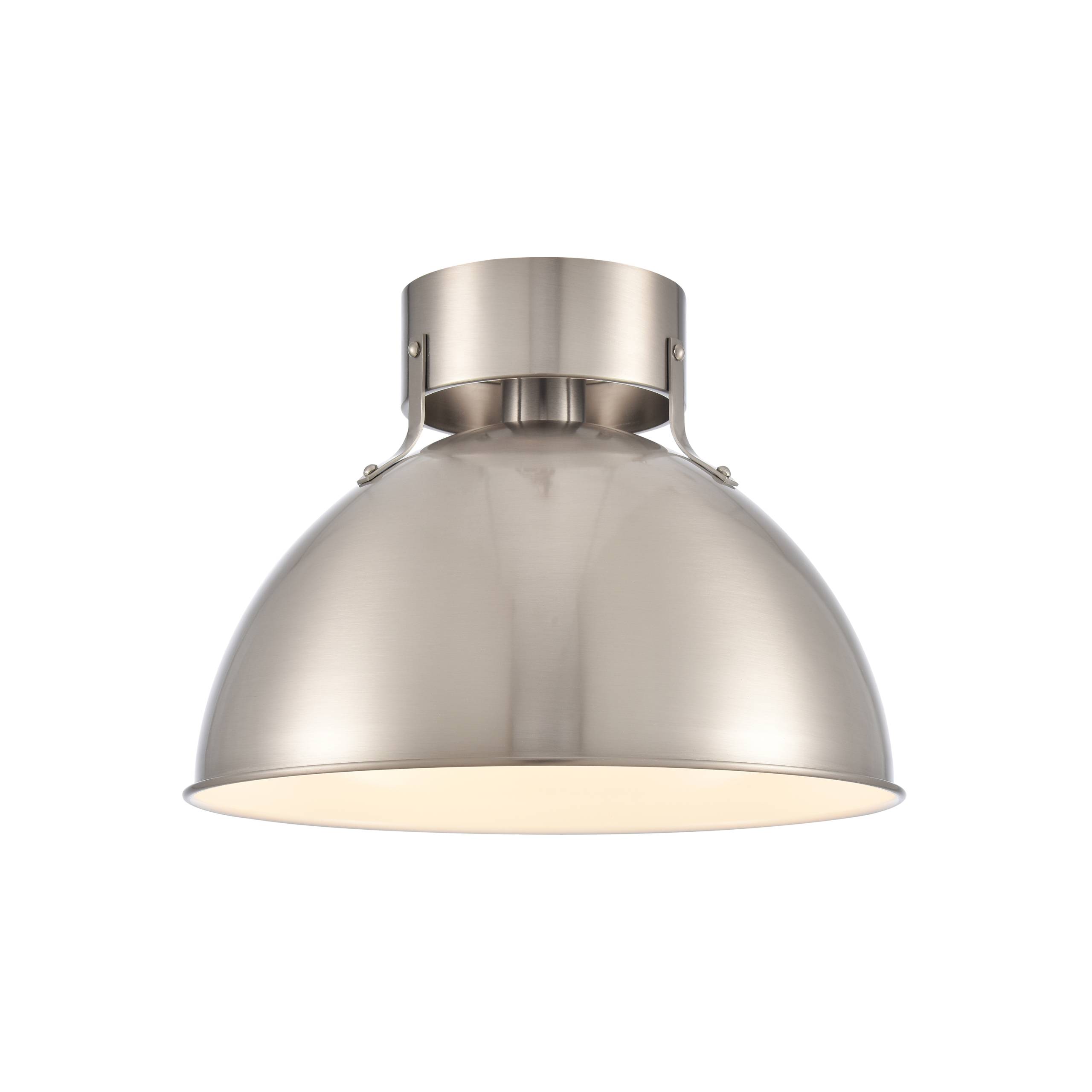 Zayne 12'' Wide 1-Light Semi Flush - Brushed Nickel