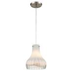 Coastal Scallop 8'' Wide 1-Light Mini Pendant - Satin Nickel