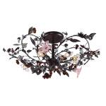 Cristallo Fiore 27'' Wide 3-Light Semi Flush Mount - Deep Rust