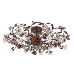 Cristallo Fiore 38'' Wide 6-Light Flush Mount - Deep Rust