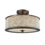 Glass Beads 16'' Wide 3-Light Semi Flush Mount - Oil Rubbed Bronze