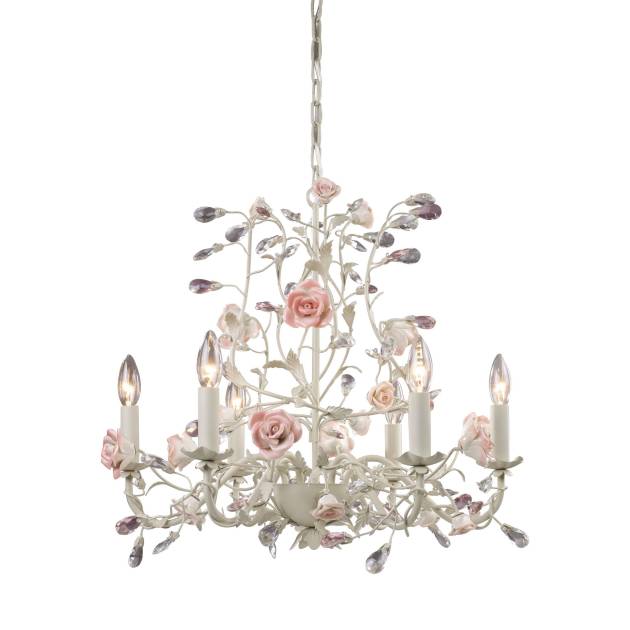 Heritage 22'' Wide 6-Light Chandelier - Cream