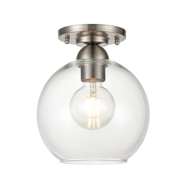 Astoria 7.75'' Wide 1-Light Semi Flush Mount - Brushed Nickel