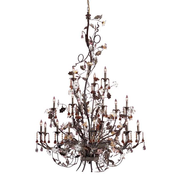 Cristallo Fiore 56'' Wide 18-Light Chandelier - Bronze