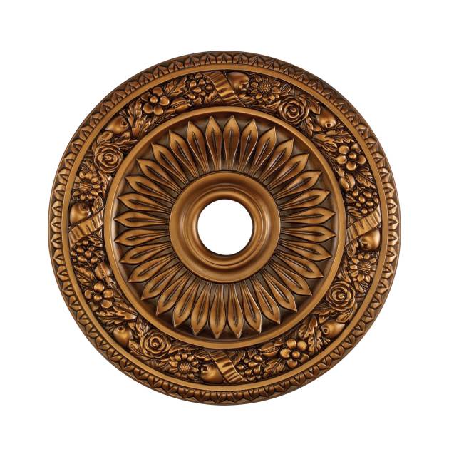 Floral Wreath 24'' Wide Medallion - Antique Bronze