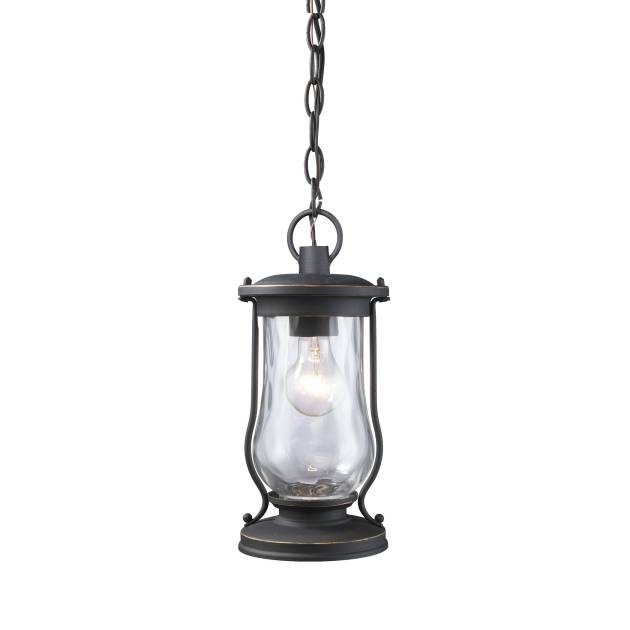 Farmstead 6'' Wide 1-Light Outdoor Pendant - Matte Black