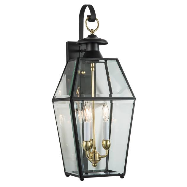 Olde Colony 27'' High 3-Light Outdoor Sconce - Black