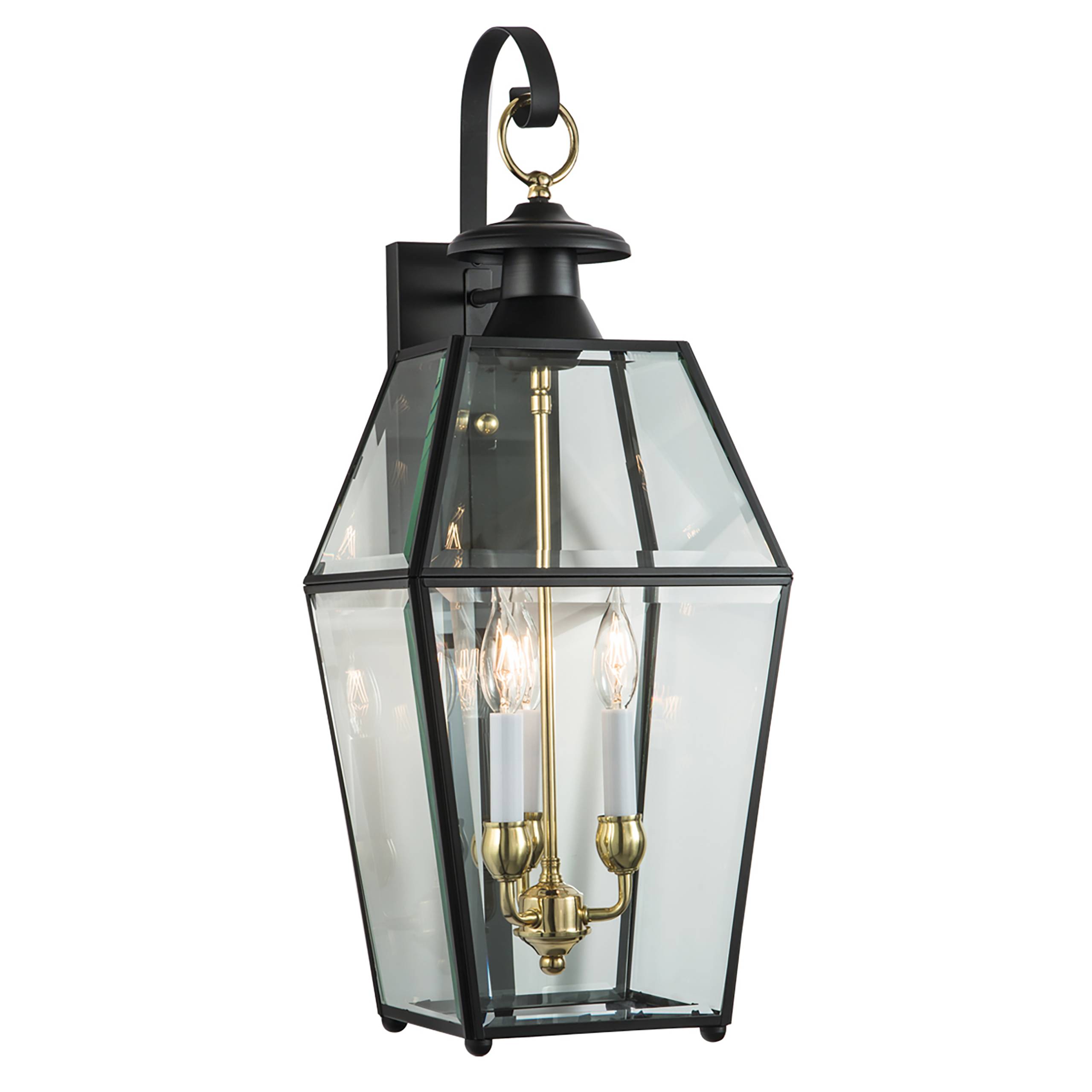 Olde Colony 27'' High 3-Light Outdoor Sconce - Black