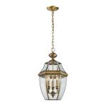 Ashford 12'' Wide 3-Light Outdoor Pendant - Antique Brass