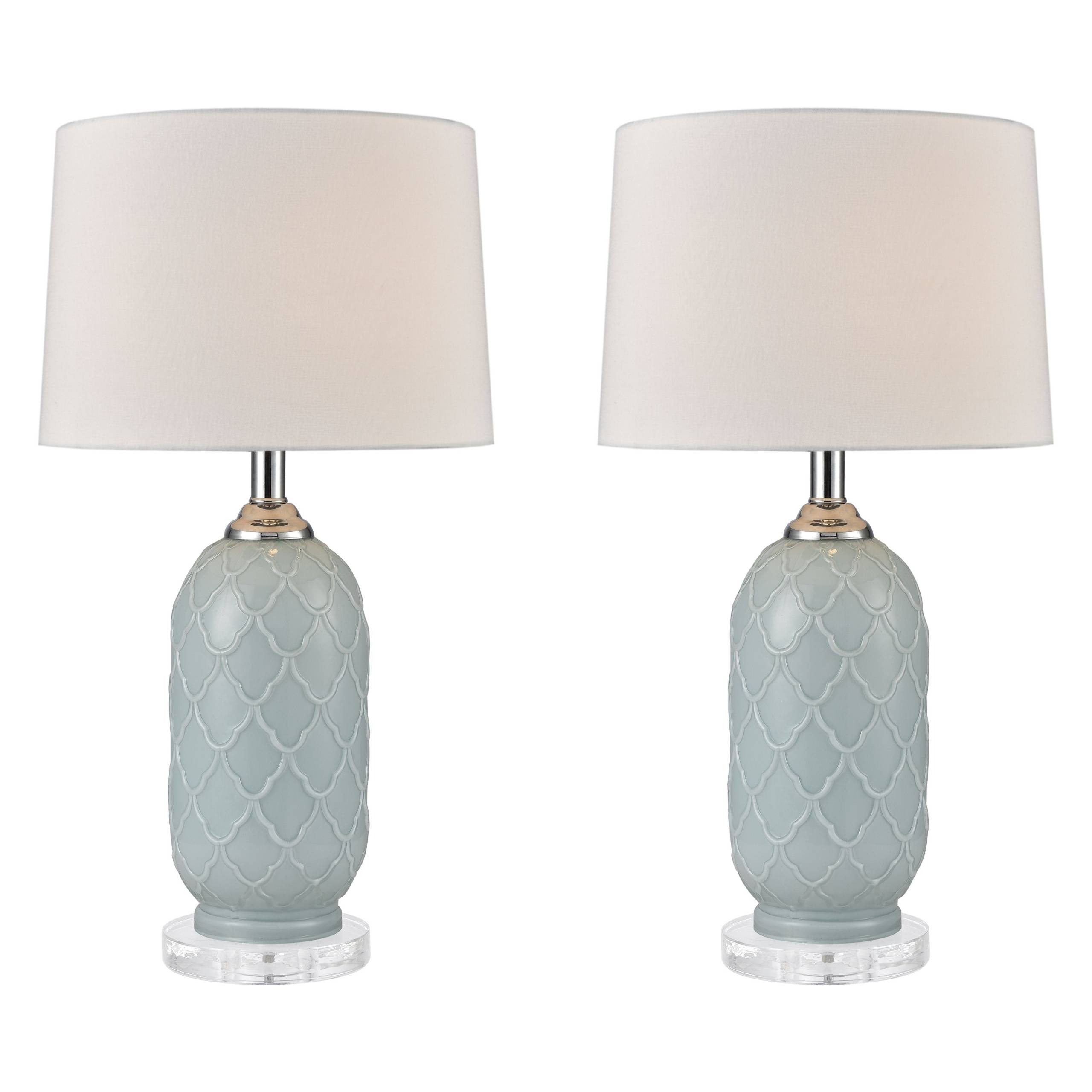 La Joliette 24'' High 2-Light Table Lamp - Set of 2 Pale Blue