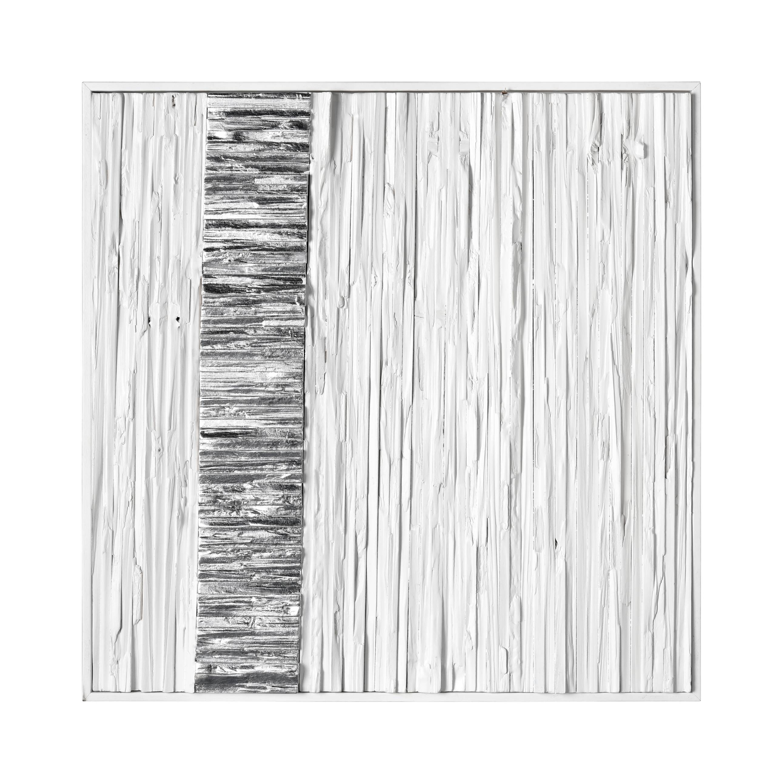Stripe Wood I Dimensional Wall Art - White