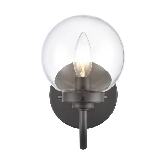 Fairbanks 8.5'' High 1-Light Sconce - Matte Black with Clear