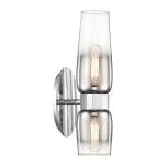Flame 14'' High 2-Light Sconce - Chrome