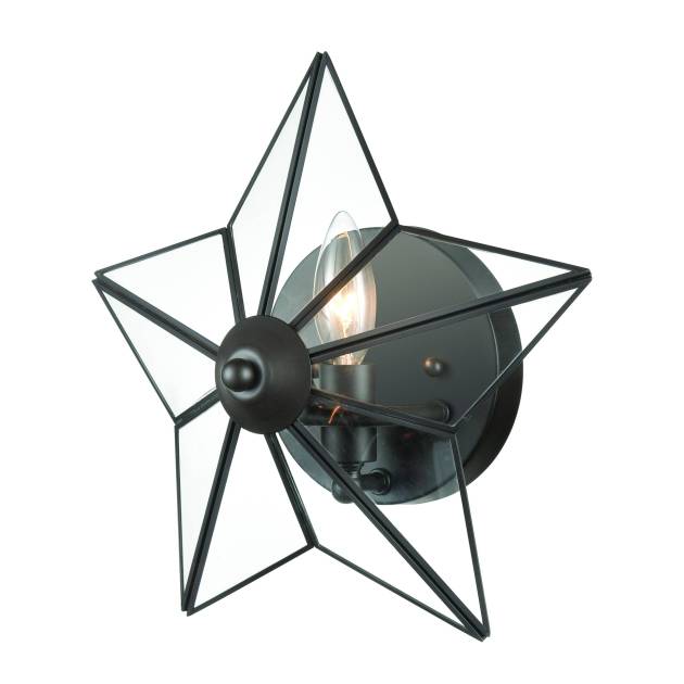 Moravian Star 12'' High 1-Light Sconce - Oil Rubbed Bronze