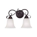 Brighton 11'' High 2-Light Vanity Light - Oil Rubbed Bronze with White Glass