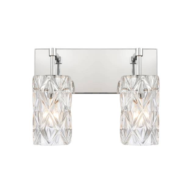 Forma de Crystal 14'' Wide 2-Light Vanity Light - Polished Chrome