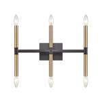 Notre Dame 13'' High 6-Light Bath Bar - Oil Rubbed Bronze and Gold