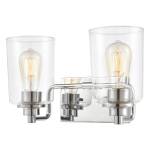 Robins 14'' Wide 2-Light Vanity Light - Polished Chrome with Clear Glass