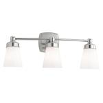 Soft Square 22.25'' Wide 3-Light Vanity Light - Chrome